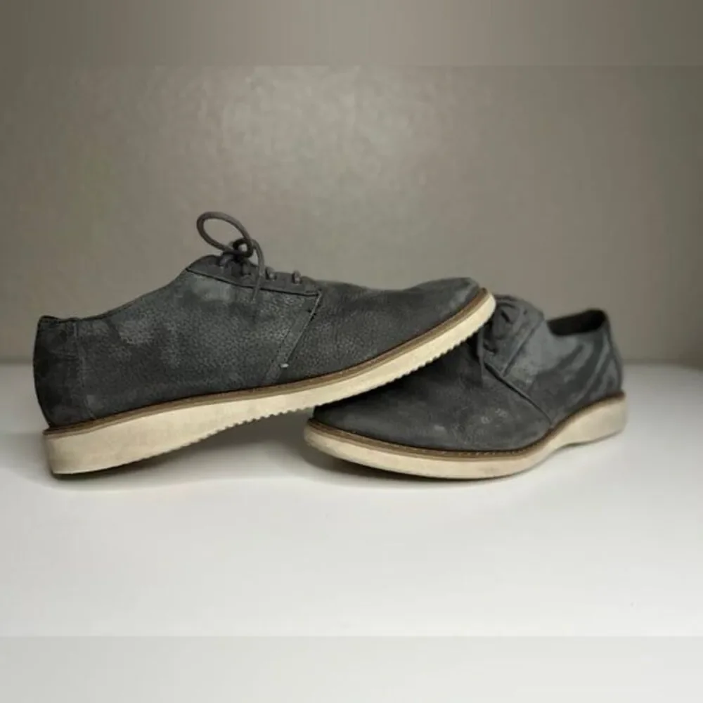 Toms mens Preston Gray Nubuck Leather Forged Iron laceup US 10.5